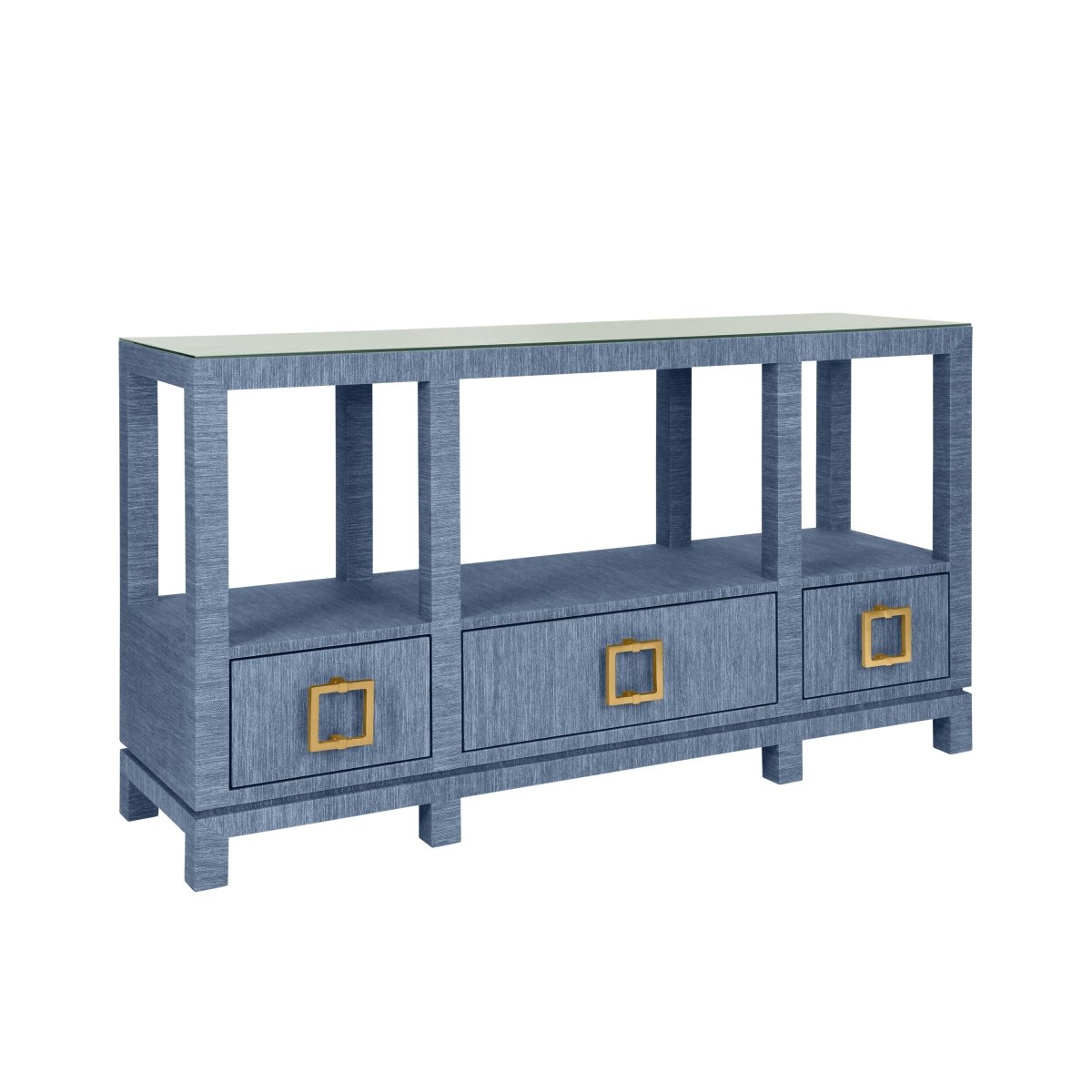 Campbell Blue Console Table by Worlds Away | Decorator Furniture at Fig Linens and Home Angle View