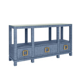Campbell Blue Console Table by Worlds Away | Decorator Furniture at Fig Linens and Home Angle View