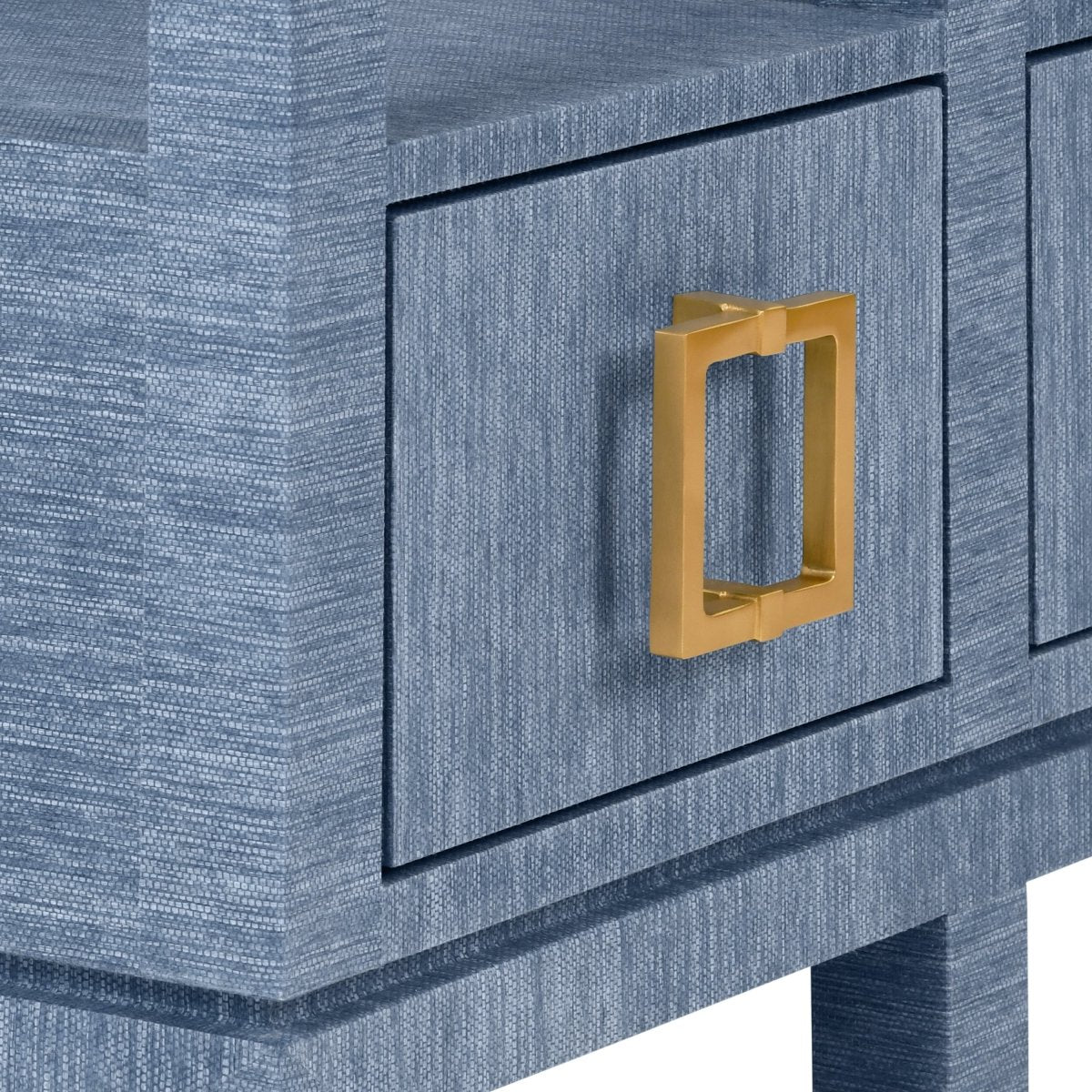 Campbell Blue Console Table by Worlds Away | Decorator Furniture - Detail of Drawer View 2