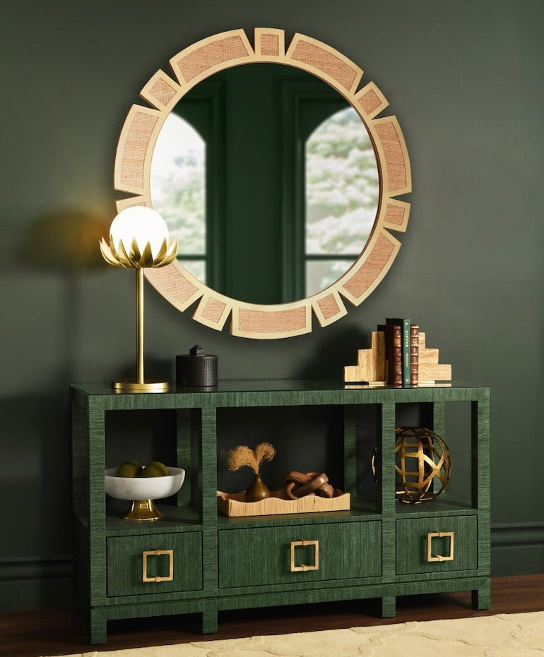 Campbell Green Console Table by Worlds Away | Lifestyle View at Fig Linens and Home 1