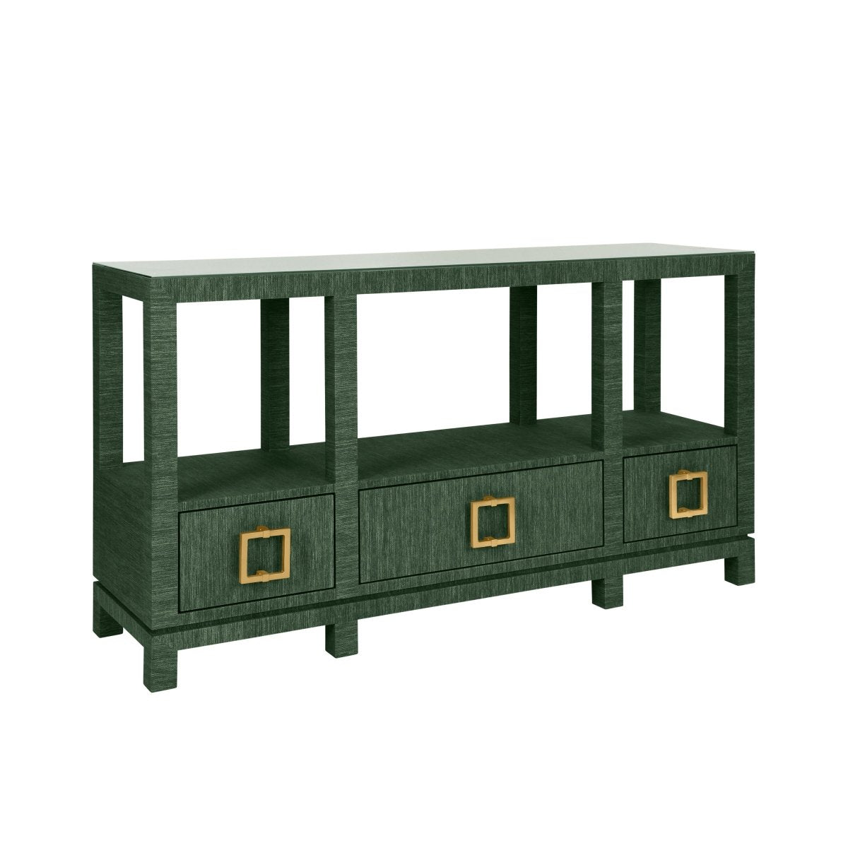 Campbell Green Console Table by Worlds Away | Angle View at Fig Linens and Home