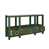 Campbell Green Console Table by Worlds Away | Drawers Open View at Fig Linens and Home