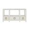 Campbell White Console Table by Worlds Away - Front View at Fig Linens and Home