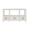 Campbell White Console Table by Worlds Away - Front View at Fig Linens and Home
