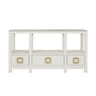 Campbell White Console Table by Worlds Away - Front View at Fig Linens and Home