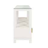 Campbell White Console Table by Worlds Away - Side View at Fig Linens and Home