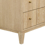 Worlds Away Carmack Cerused Oak Cabinet at Fig Linens and Home - Corner and Hardware Detail