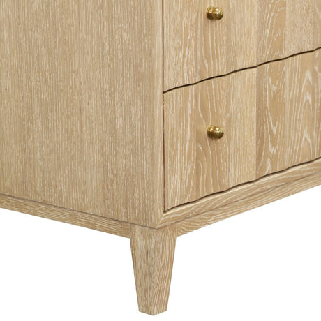 Worlds Away Carmack Cerused Oak Cabinet at Fig Linens and Home - Corner and Hardware Detail