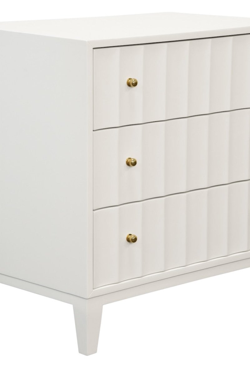 Carmack White Side Table by Worlds Away at Fig Linens and Home - View 4