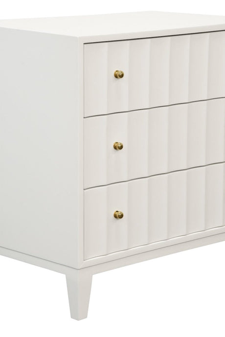 Carmack White Side Table by Worlds Away at Fig Linens and Home - View 4