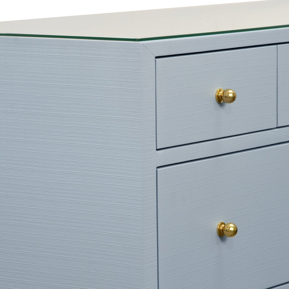 Carnegie Light Blue Cabinet by Worlds Away 34"H x 62"W x 20"D Light Blue at FIG LINENS AND HOME 2
