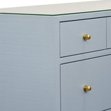 Carnegie Light Blue Cabinet by Worlds Away 34"H x 62"W x 20"D Light Blue at FIG LINENS AND HOME 2