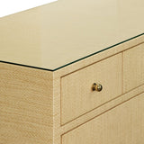 Carnegie Natural Cabinet by Worlds Away 34"H x 62"W x 20"D Natural at FIG LINENS AND HOME 2