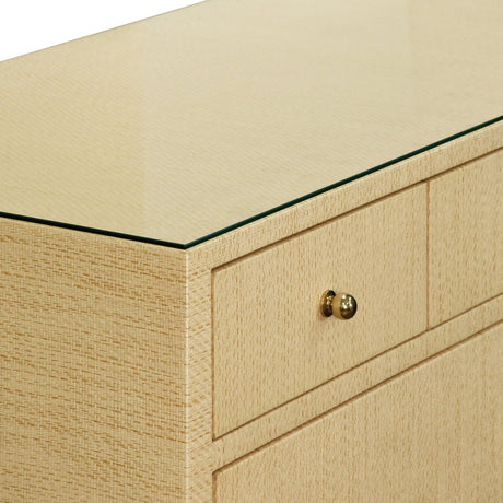 Carnegie Natural Cabinet by Worlds Away 34"H x 62"W x 20"D Natural at FIG LINENS AND HOME 2