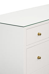 Worlds Away Carnegie White Cabinet | Dressers & Chests at Fig Linens and Home - Detail View