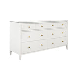 Worlds Away Carnegie White Cabinet | Dressers & Chests at Fig Linens and Home - Side View