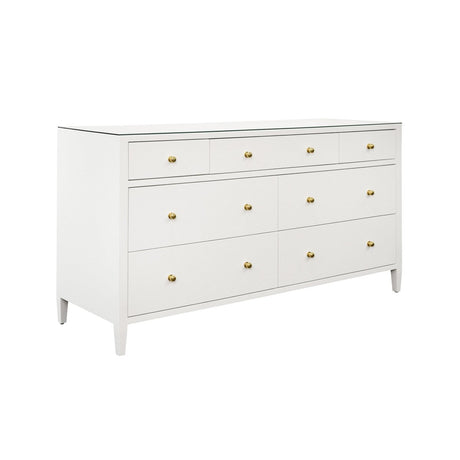 Worlds Away Carnegie White Cabinet | Dressers & Chests at Fig Linens and Home - Side View