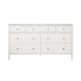 Worlds Away Carnegie White Cabinet | Dressers & Chests at Fig Linens and Home - Front View