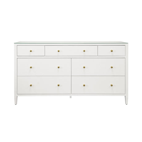 Worlds Away Carnegie White Cabinet | Dressers & Chests at Fig Linens and Home - Front View
