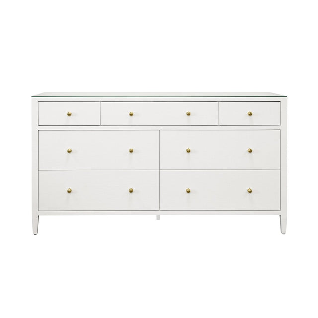 Worlds Away Carnegie White Cabinet | Dressers & Chests at Fig Linens and Home - Front View
