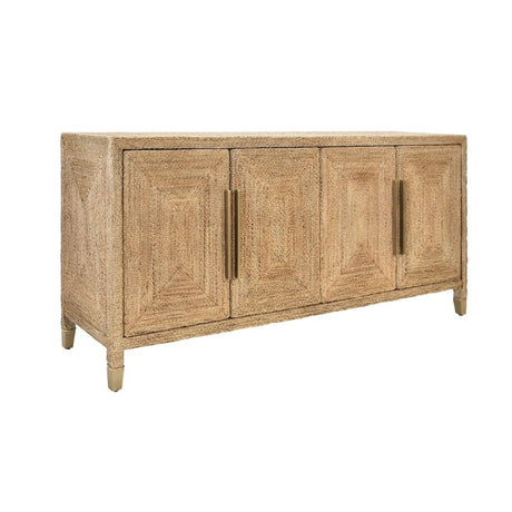 Casey Rope Buffet Cabinet | Worlds Away Dining Console at Fig Linens and Home - Angle View