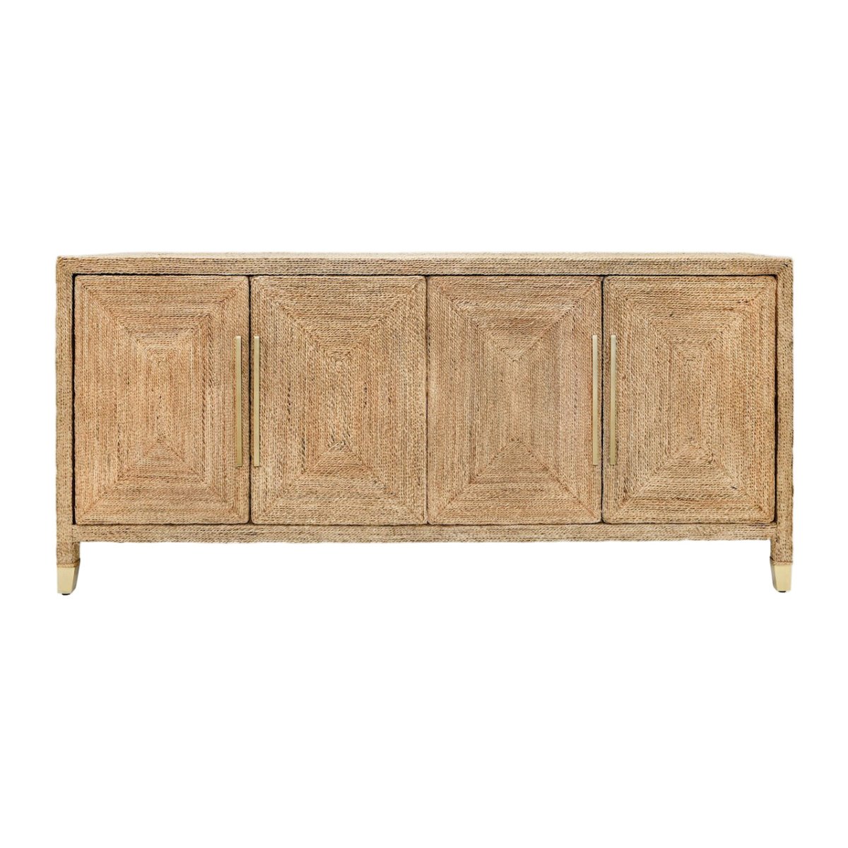 Casey Rope Buffet Cabinet | Worlds Away Dining Console at Fig Linens and Home - Front View