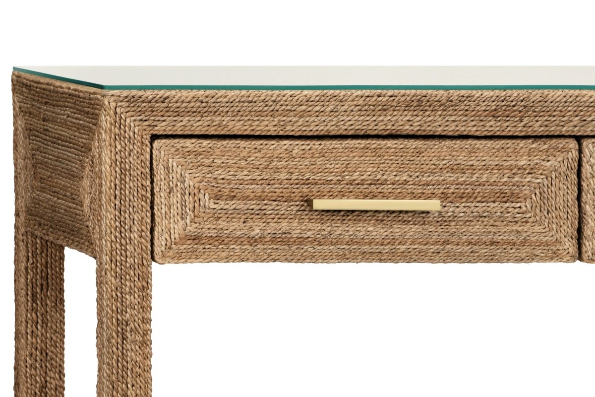 Cassie Natural Rope Console Table | Worlds Away Coastal Furniture at Fig Linens and Home - Detail 1