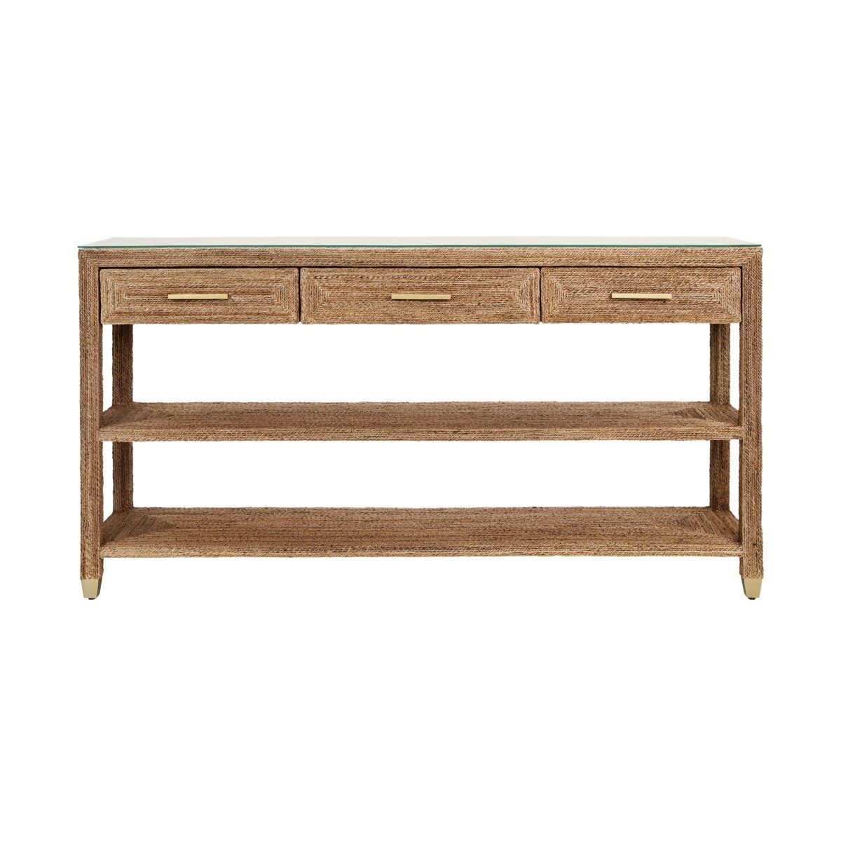 Cassie Natural Rope Console Table by Worlds Away | Coastal Furniture at Fig Linens and Home - Front