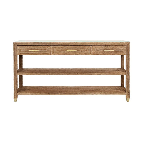 Cassie Natural Rope Console Table by Worlds Away | Coastal Furniture at Fig Linens and Home - Front