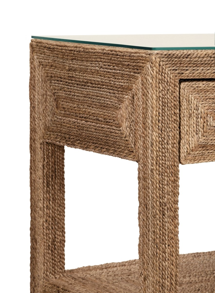 Cassie Natural Rope Console Table | Worlds Away Coastal Furniture at Fig Linens and Home - Detail 2