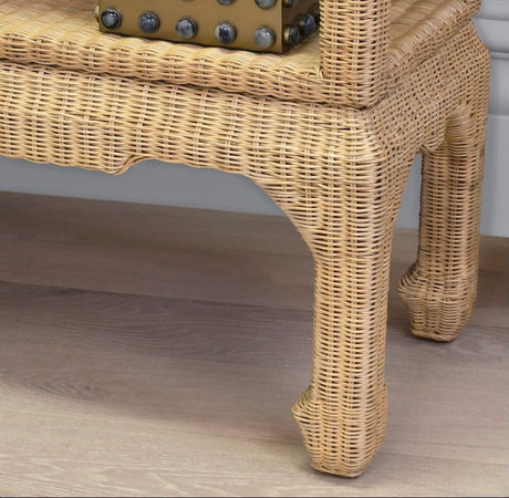 Etagere - Worlds Away Cavalier Woven Rattan Shelf at Fig Linens and Home - Lifestyle 4