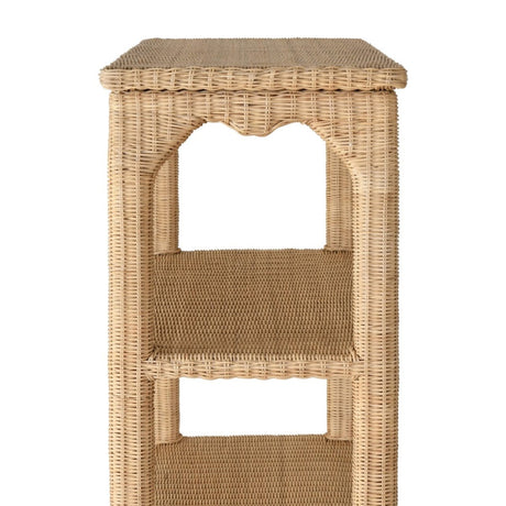 Cavalier Rattan Etagere by Worlds Away at Fig Linens and Home - Shelf View