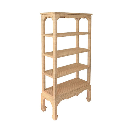 Cavalier Rattan Etagere by Worlds Away at Fig Linens and Home - Angle View