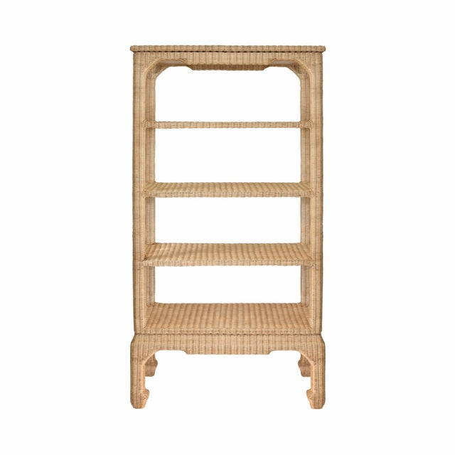 Cavalier Rattan Etagere by Worlds Away at Fig Linens and Home - Front View