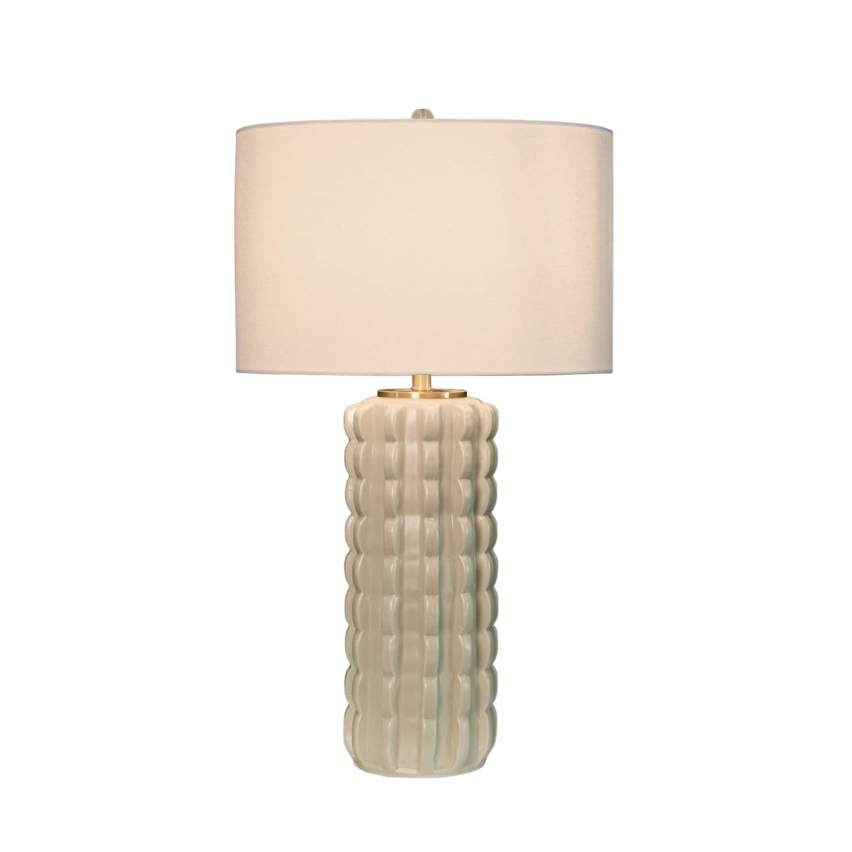 Cece Scallop Beige Ceramic Table Lamp by Worlds Away at Fig Linens and Home - View 2