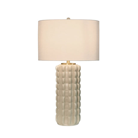 Cece Scallop Beige Ceramic Table Lamp by Worlds Away at Fig Linens and Home - View 2