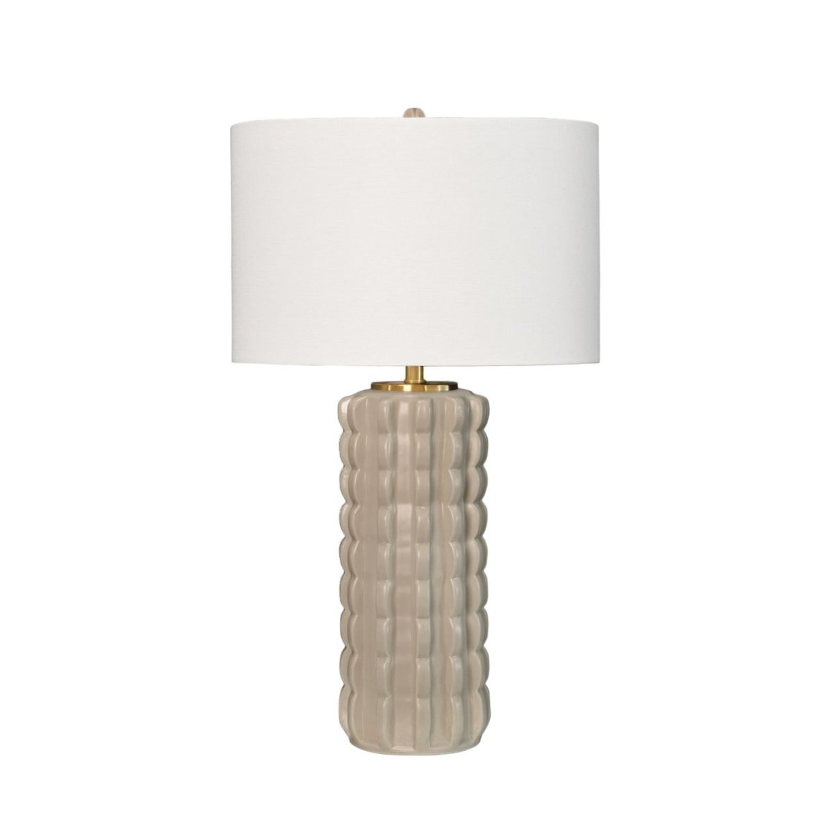 Cece Scallop Beige Ceramic Table Lamp by Worlds Away at Fig Linens and Home - View 1