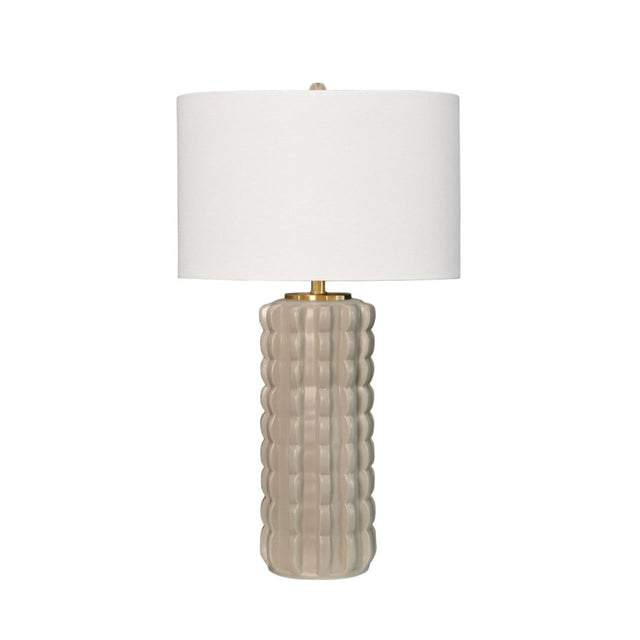 Cece Scallop Beige Ceramic Table Lamp by Worlds Away at Fig Linens and Home - View 1