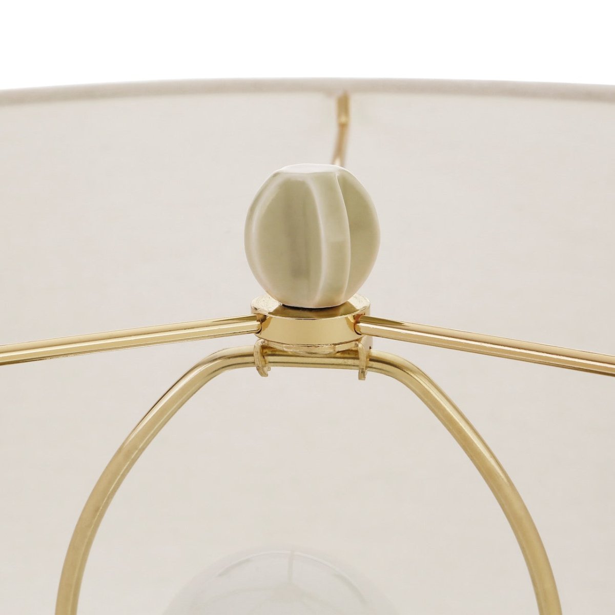 Cece Scallop Beige Ceramic Table Lamp by Worlds Away at Fig Linens and Home - Finial View 2