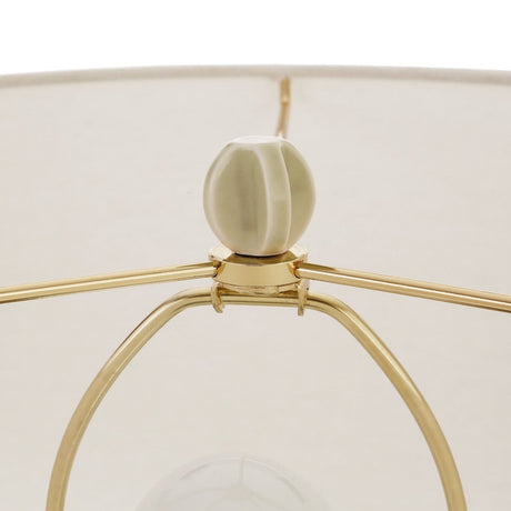 Cece Scallop Beige Ceramic Table Lamp by Worlds Away at Fig Linens and Home - Finial View 2