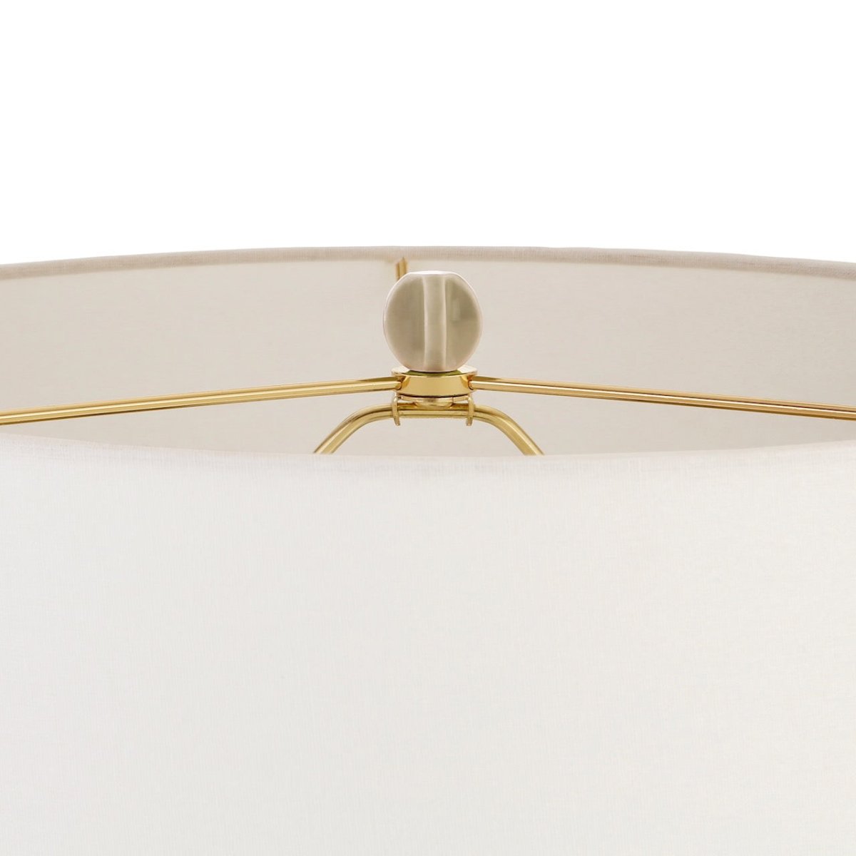 Cece Scallop Beige Ceramic Table Lamp by Worlds Away at Fig Linens and Home - Finial View 1