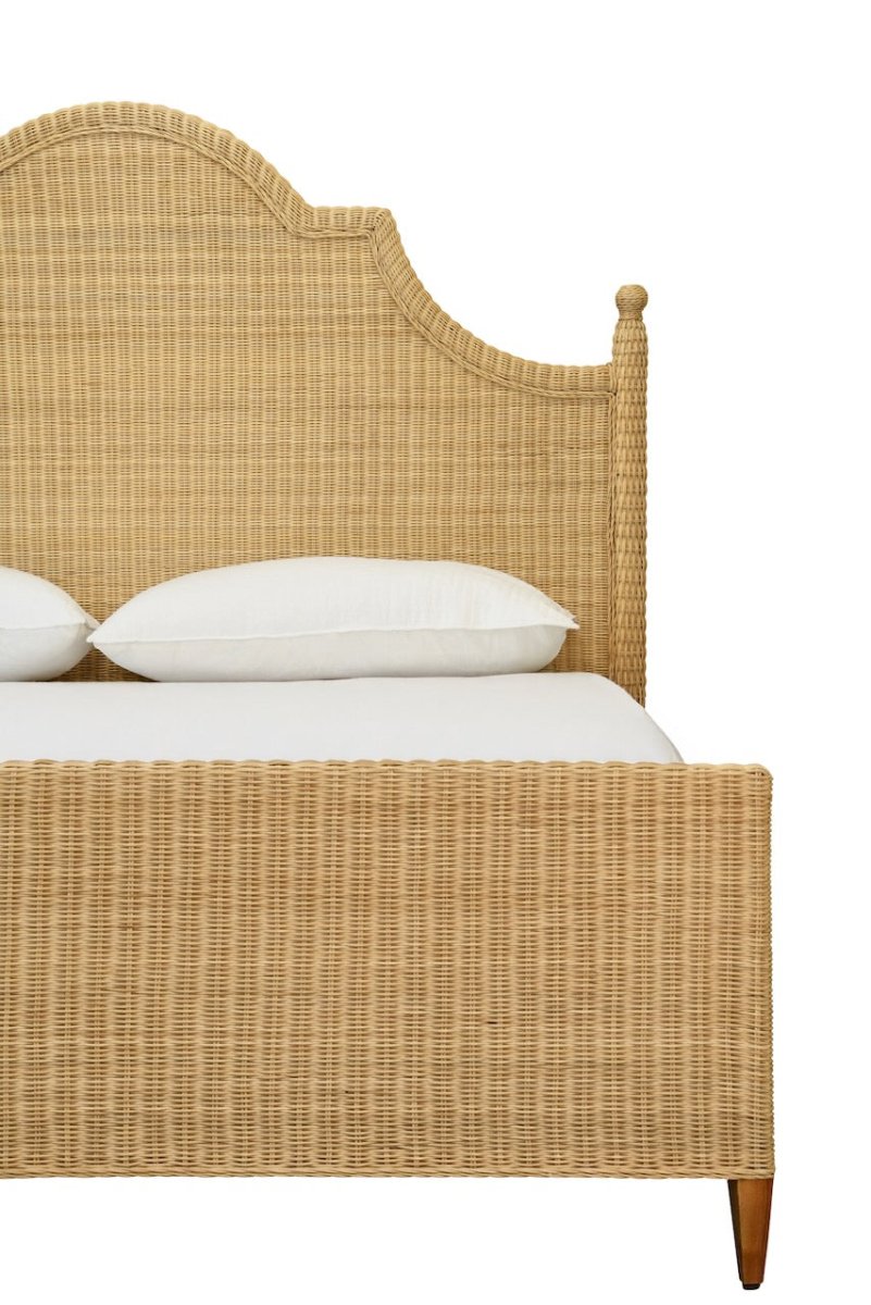 Chamberlain Rattan Bed Frame in King Size | Worlds Away Beds at Fig Linens and Home - Detail 3