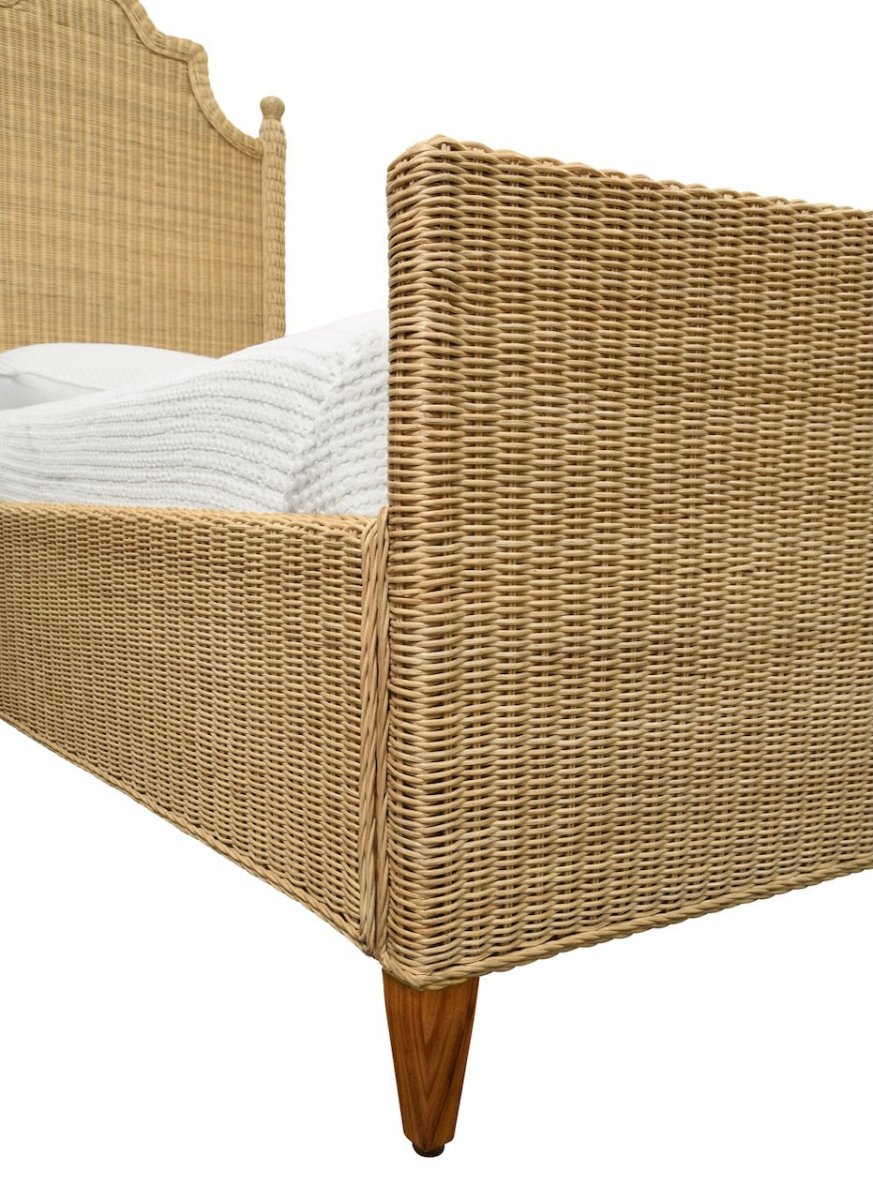 Chamberlain Twin Bed Frame by Worlds Away 66.5"H x 42"W x 81"D Natural Rattan at FIG LINENS AND HOME 8