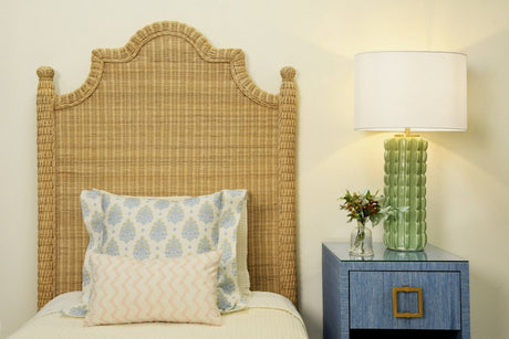Chamberlain Twin Bed Frame by Worlds Away 66.5"H x 42"W x 81"D Natural Rattan at FIG LINENS AND HOME 2