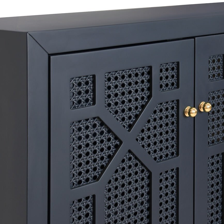 Claire Navy Blue Buffet | Worlds Away 4 Doors Consoles & Sideboards at Fig Linens and Home 6