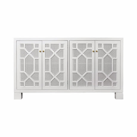Claire White Buffet Cabinet 4 Doors Worlds Away at Fig LInens and Home - Front View