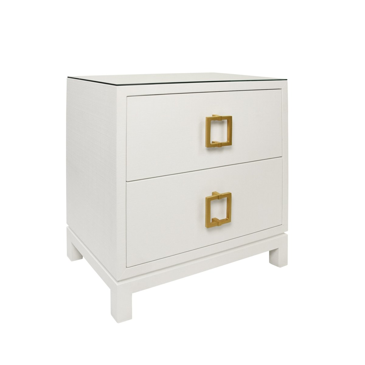 Cole White Side Table by Worlds Away 29"H x 28"W x 18"D White at FIG LINENS AND HOME 2