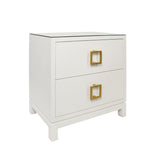 Cole White Side Table by Worlds Away 29"H x 28"W x 18"D White at FIG LINENS AND HOME 2