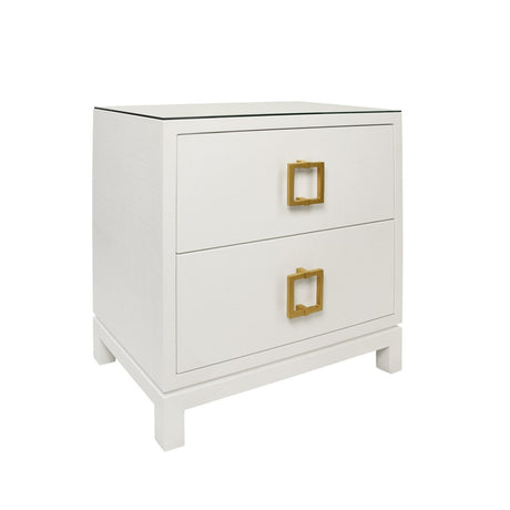 Cole White Side Table by Worlds Away 29"H x 28"W x 18"D White at FIG LINENS AND HOME 2