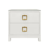Cole White Side Table by Worlds Away 29"H x 28"W x 18"D White at FIG LINENS AND HOME 1